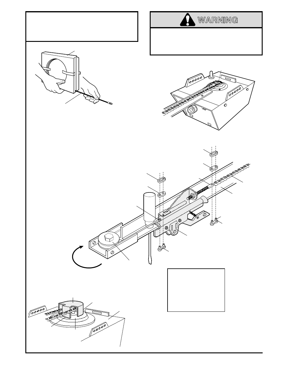 Install chain/cable & attach sprocket cover, Assembly step 4, Figure 1 figure 3 | Sears 139.18847 User Manual | Page 10 / 40