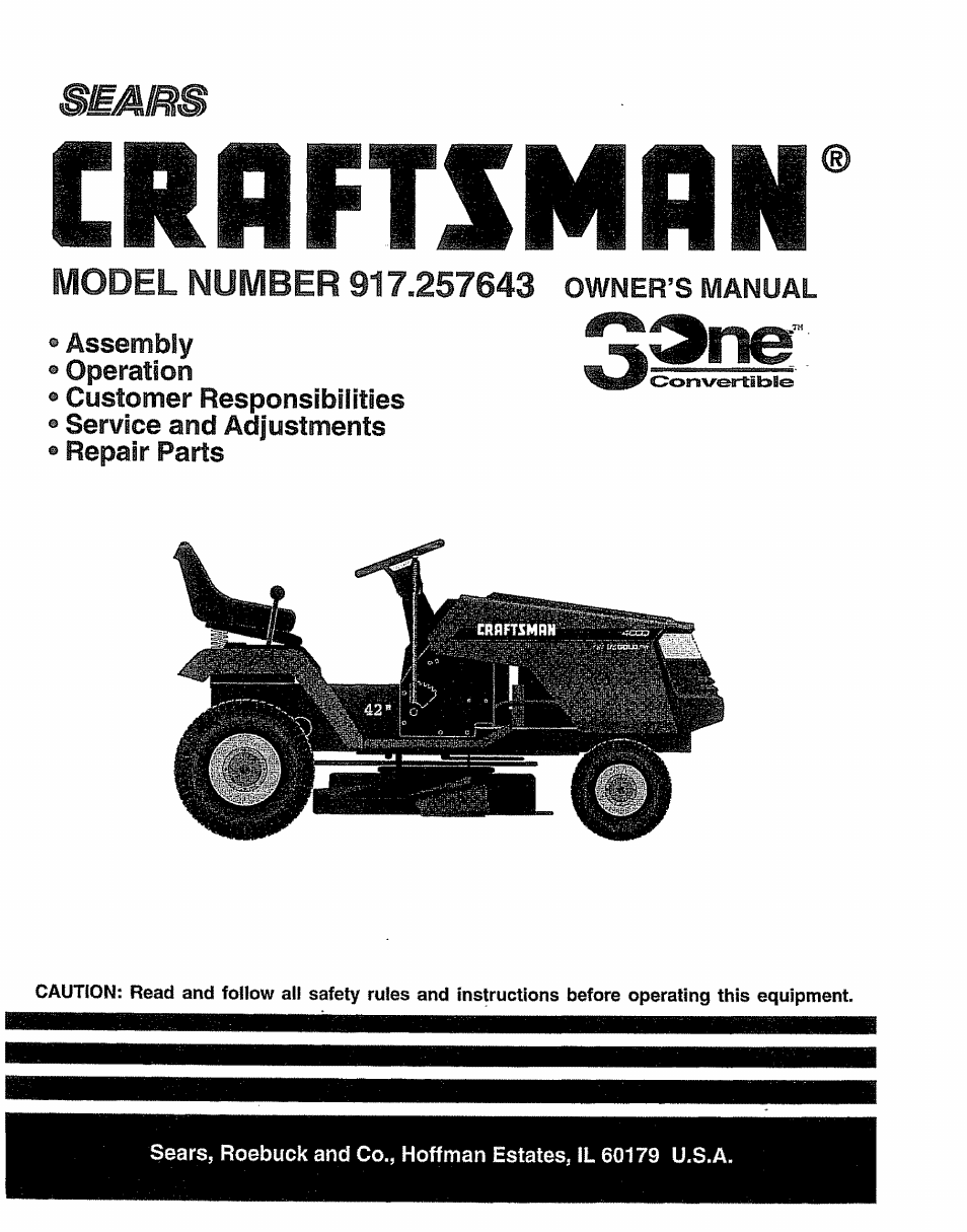 Sears 917.257643 User Manual | 56 pages