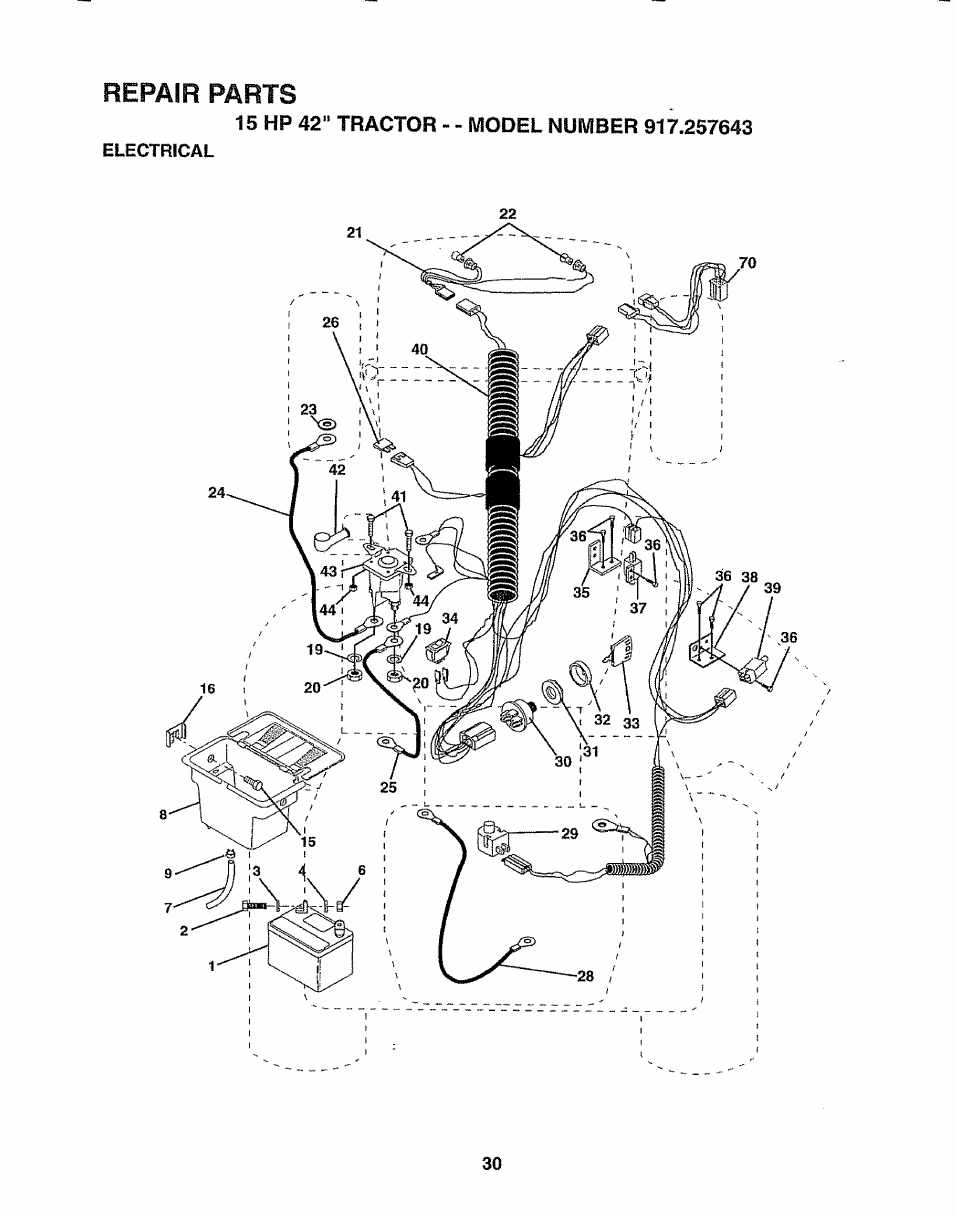 Repair parts | Sears 917.257643 User Manual | Page 30 / 56