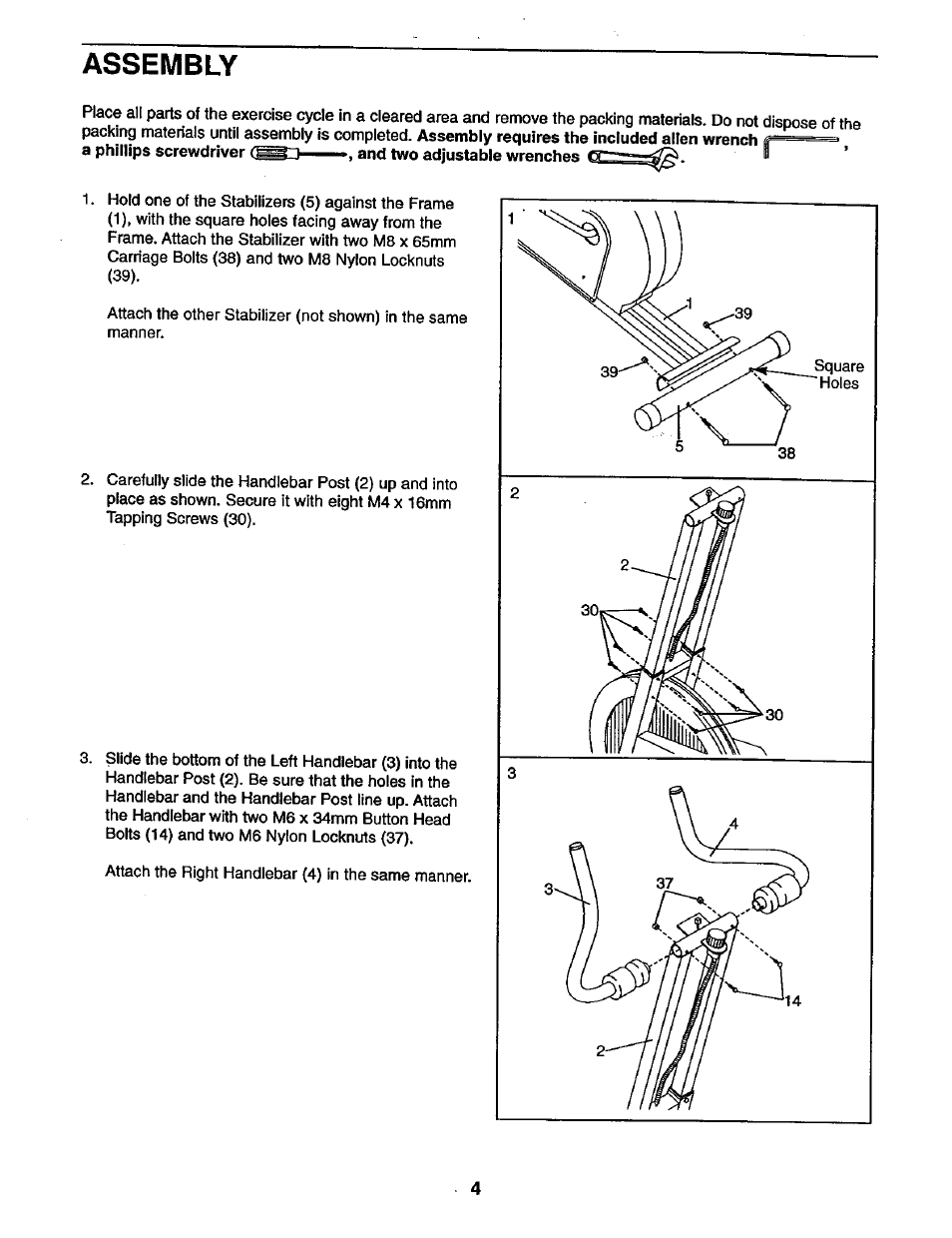 Assembly | Sears 831.28822 User Manual | Page 4 / 12