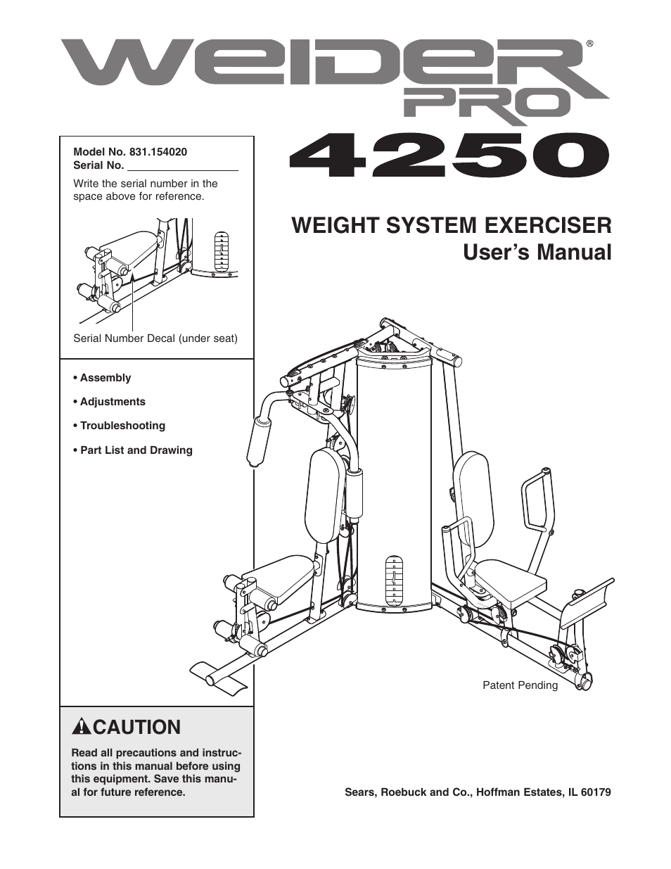 Sears 831.154020 User Manual | 35 pages