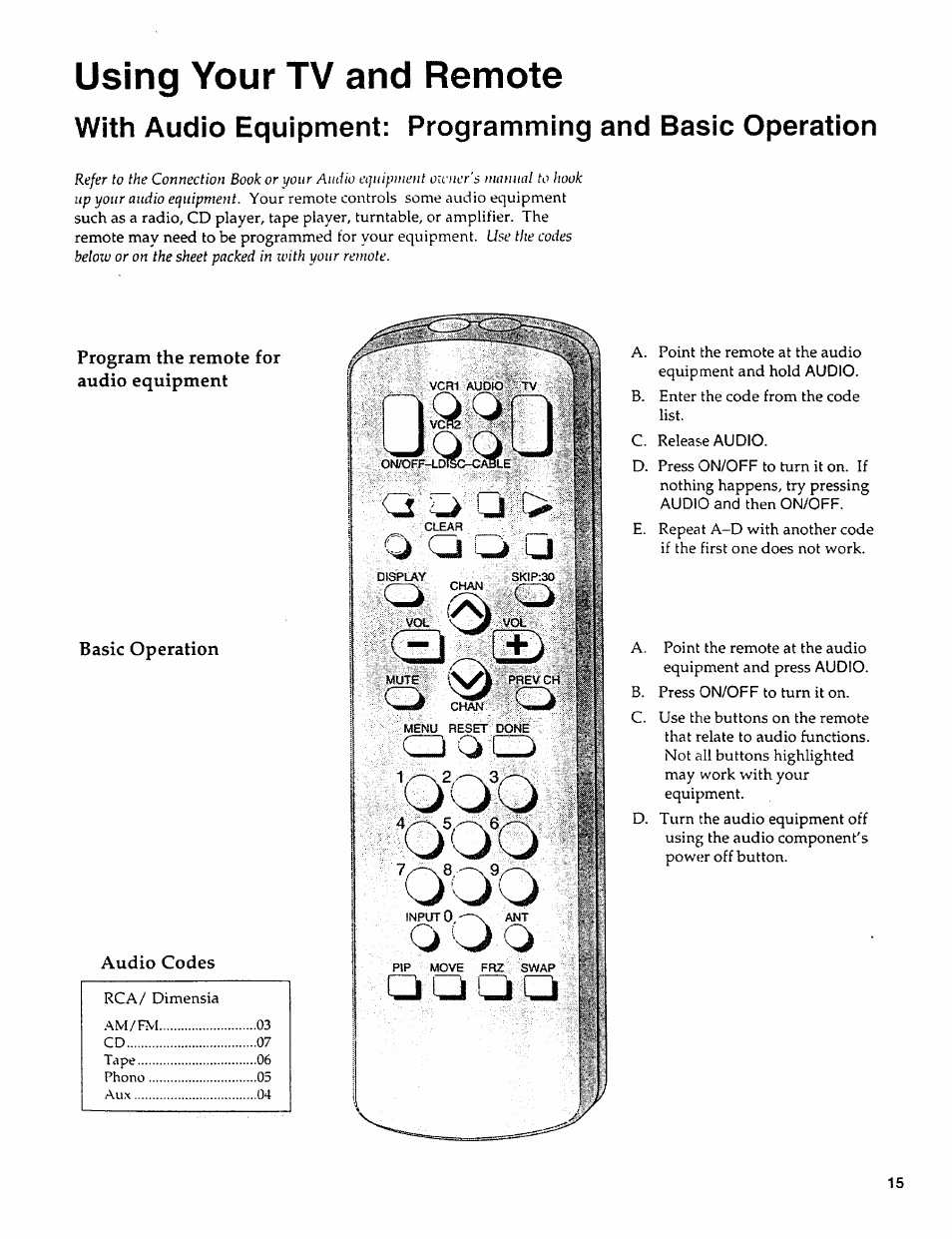 Using your tv and remote | Sears 274.4279839 User Manual | Page 18 / 36