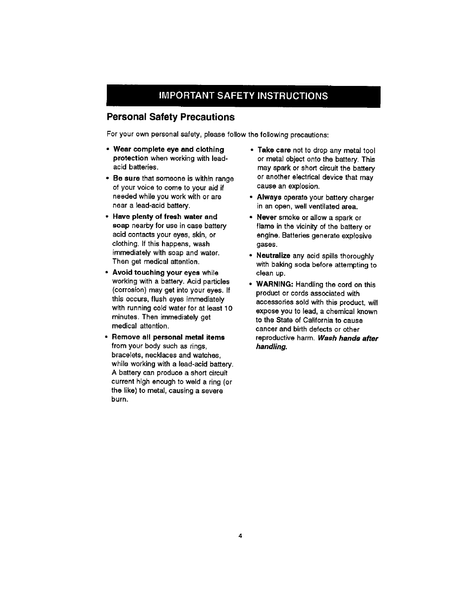 Sears DIEHARD 200.7122 User Manual | Page 4 / 10