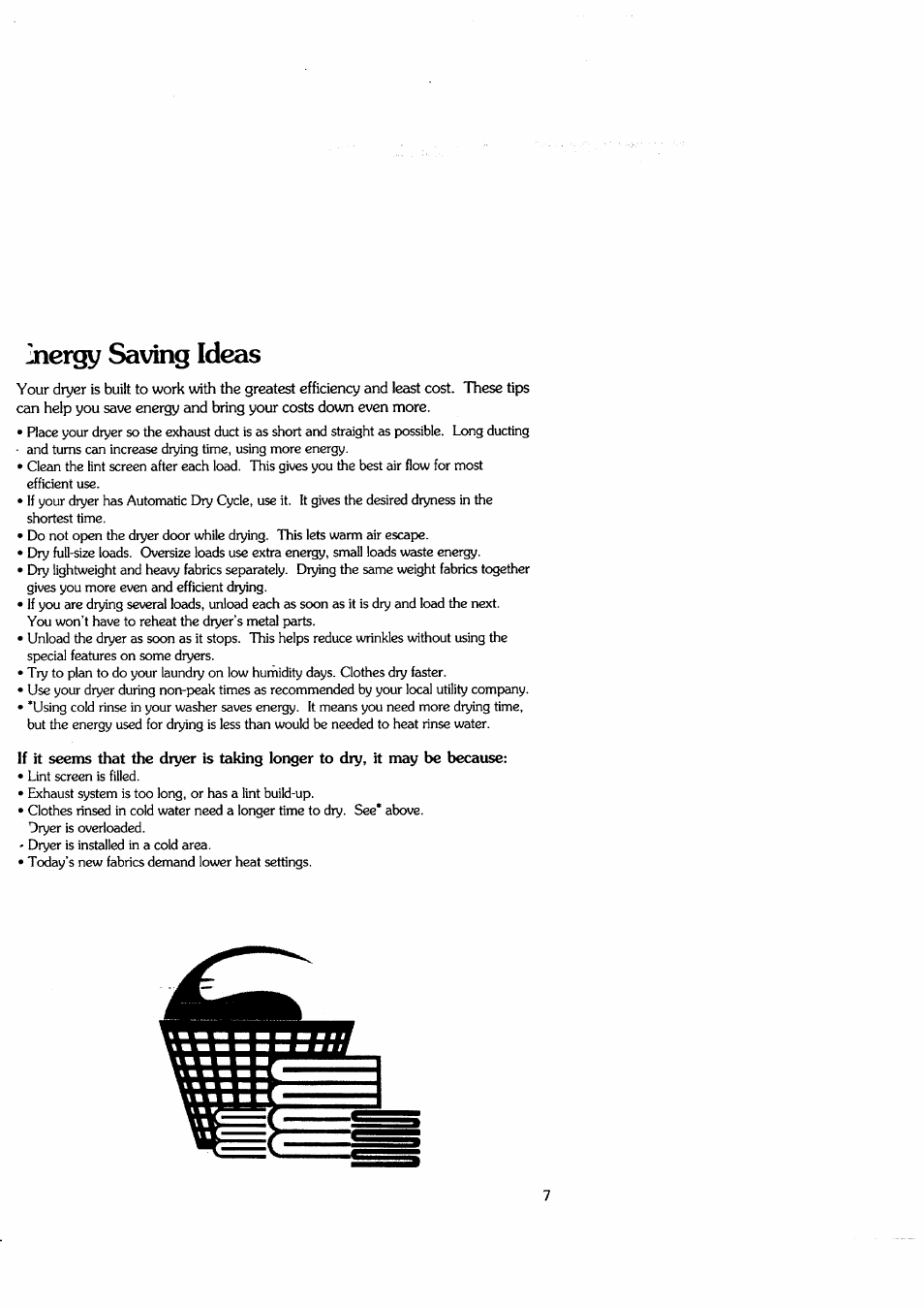 Inergy saving ideas | Sears Clothes Dryer User Manual | Page 7 / 24