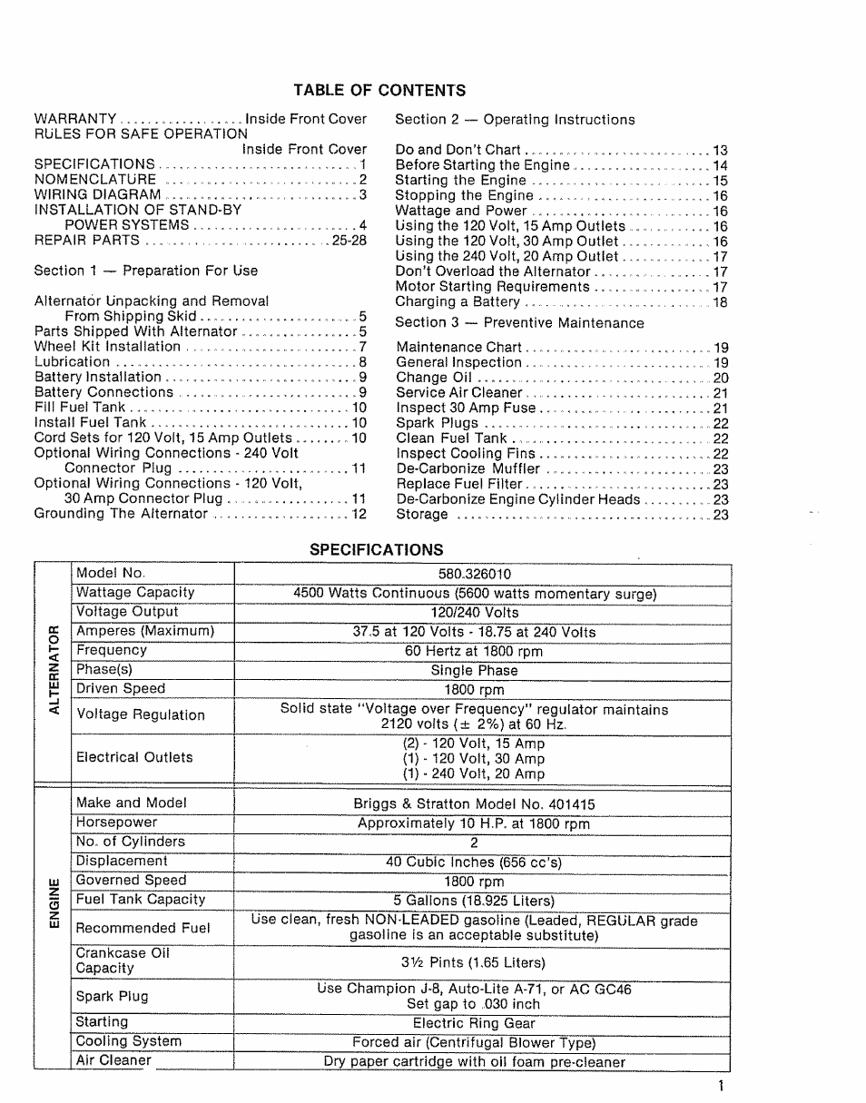 Sears 580.32601 User Manual | Page 3 / 41