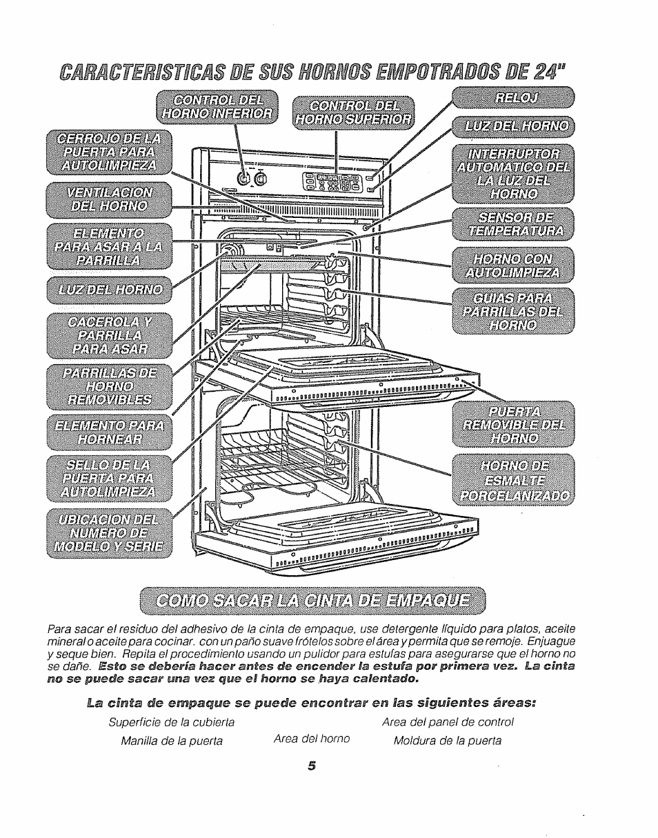 P- .=?ví/v-vy, Mememmisncms de sus hornos empotrados de | Sears KENMORE 911.41369 User Manual | Page 30 / 50