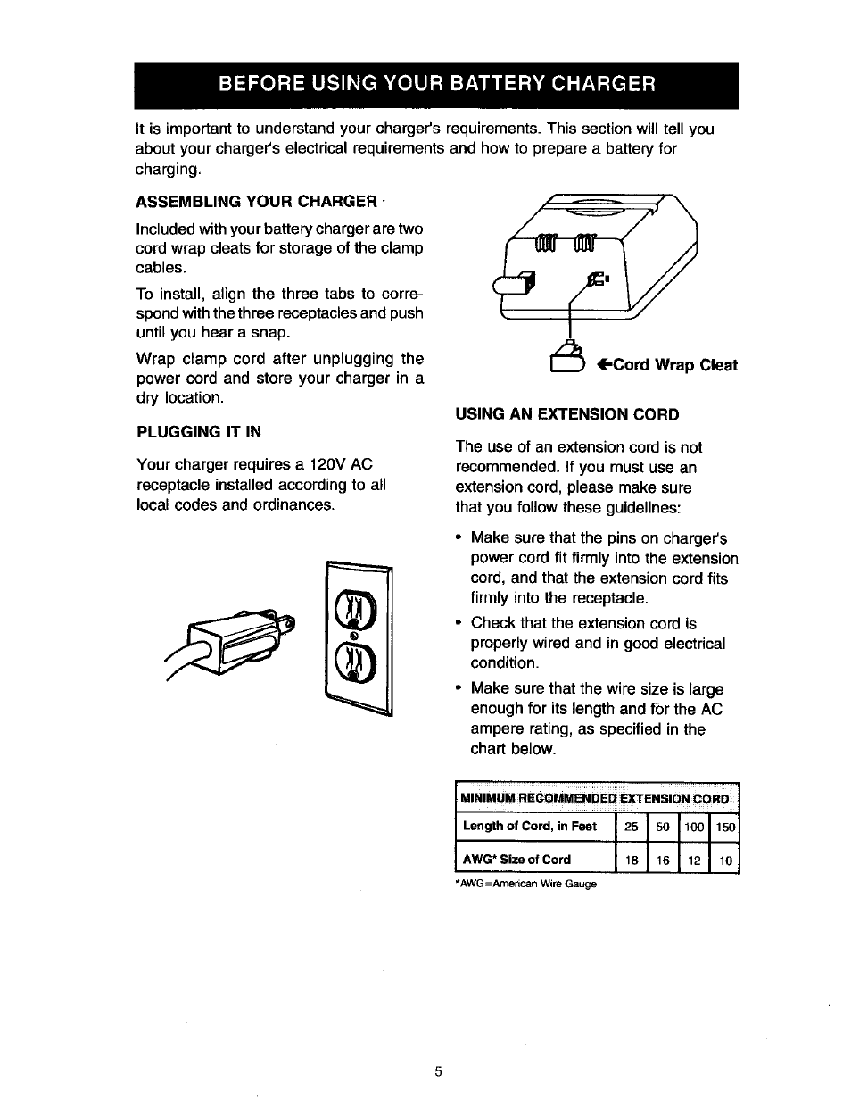 Before using your battery charger | Sears DIEHARD 200.71223 User Manual | Page 5 / 16