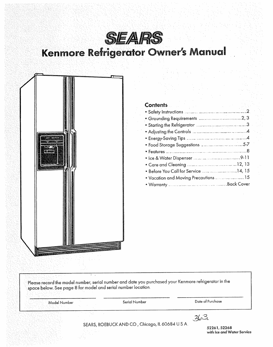 Sears 52268 User Manual | 16 pages