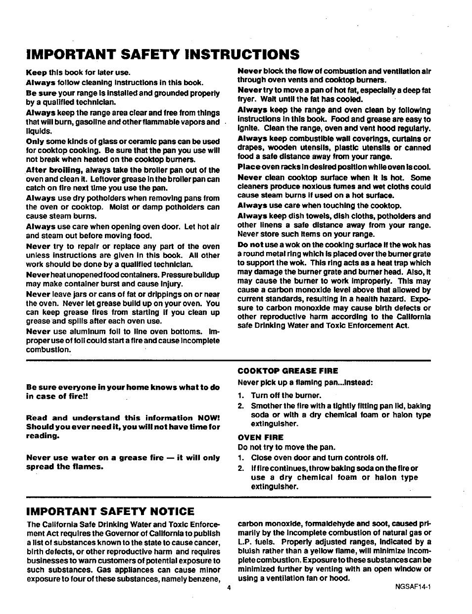 Important safety instructions, Important safety notice | Sears 71381 User Manual | Page 5 / 20