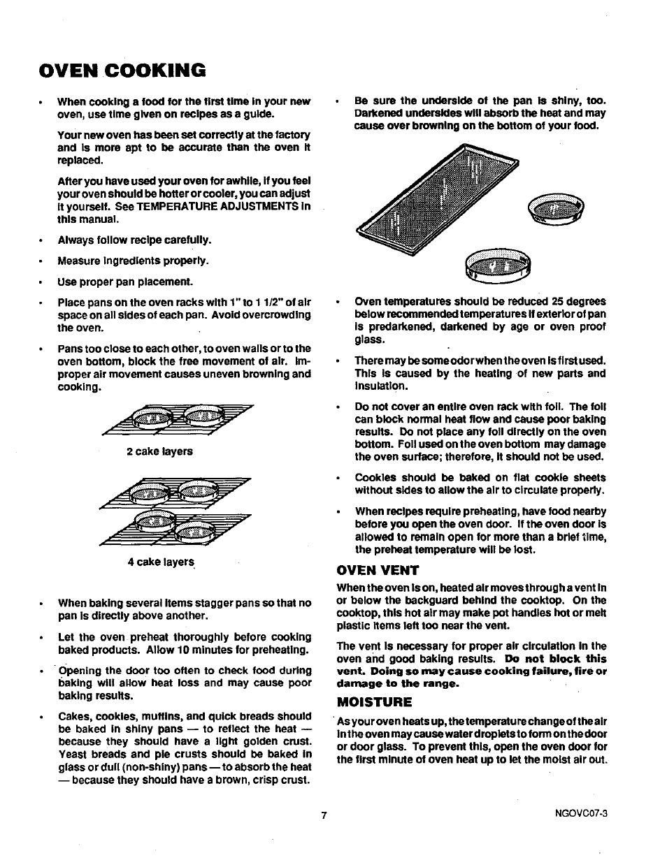 Oven cooking | Sears 71381 User Manual | Page 8 / 20