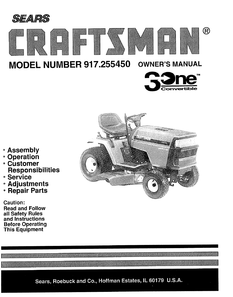 Sears 917.25545 User Manual | 26 pages