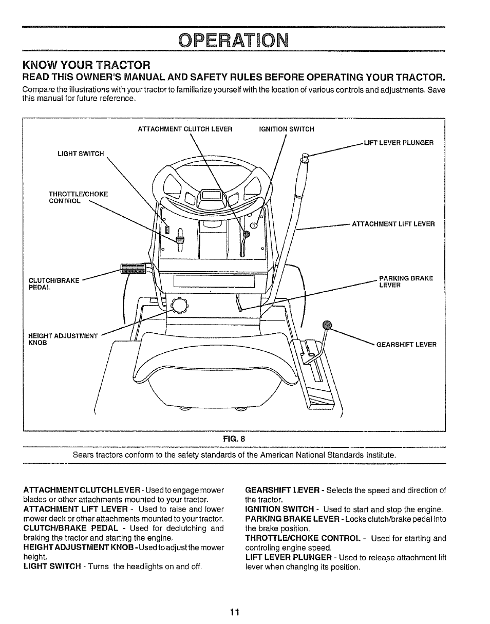 Operation | Sears 917.25545 User Manual | Page 11 / 26