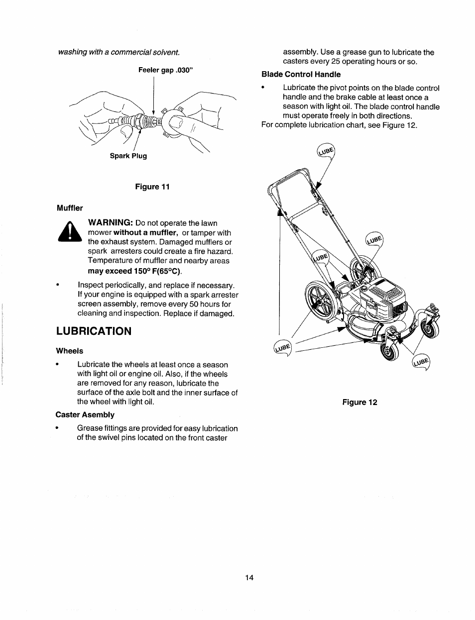 Lubrication | Sears 247.37035 User Manual | Page 14 / 50