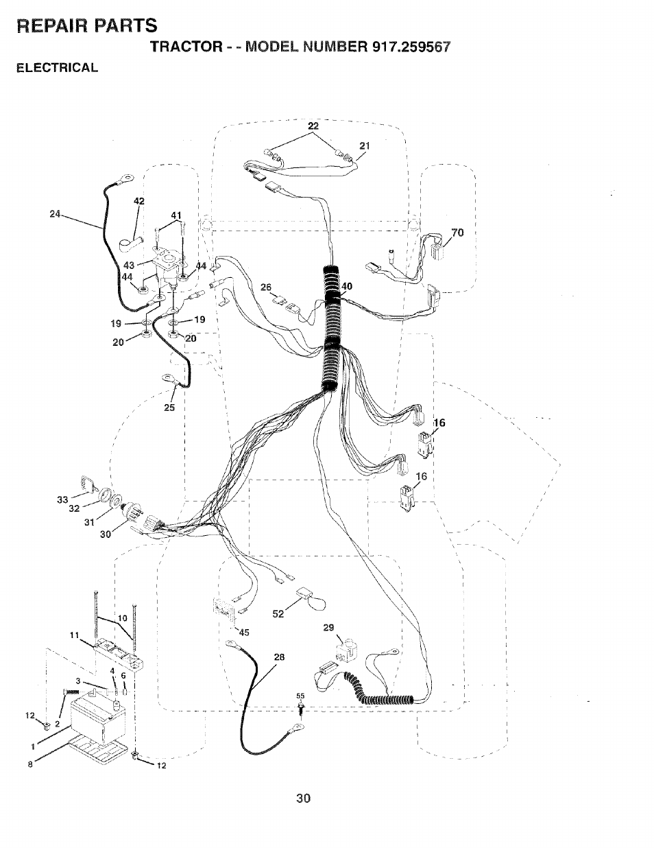 Repair parts | Sears 917.259567 User Manual | Page 30 / 56