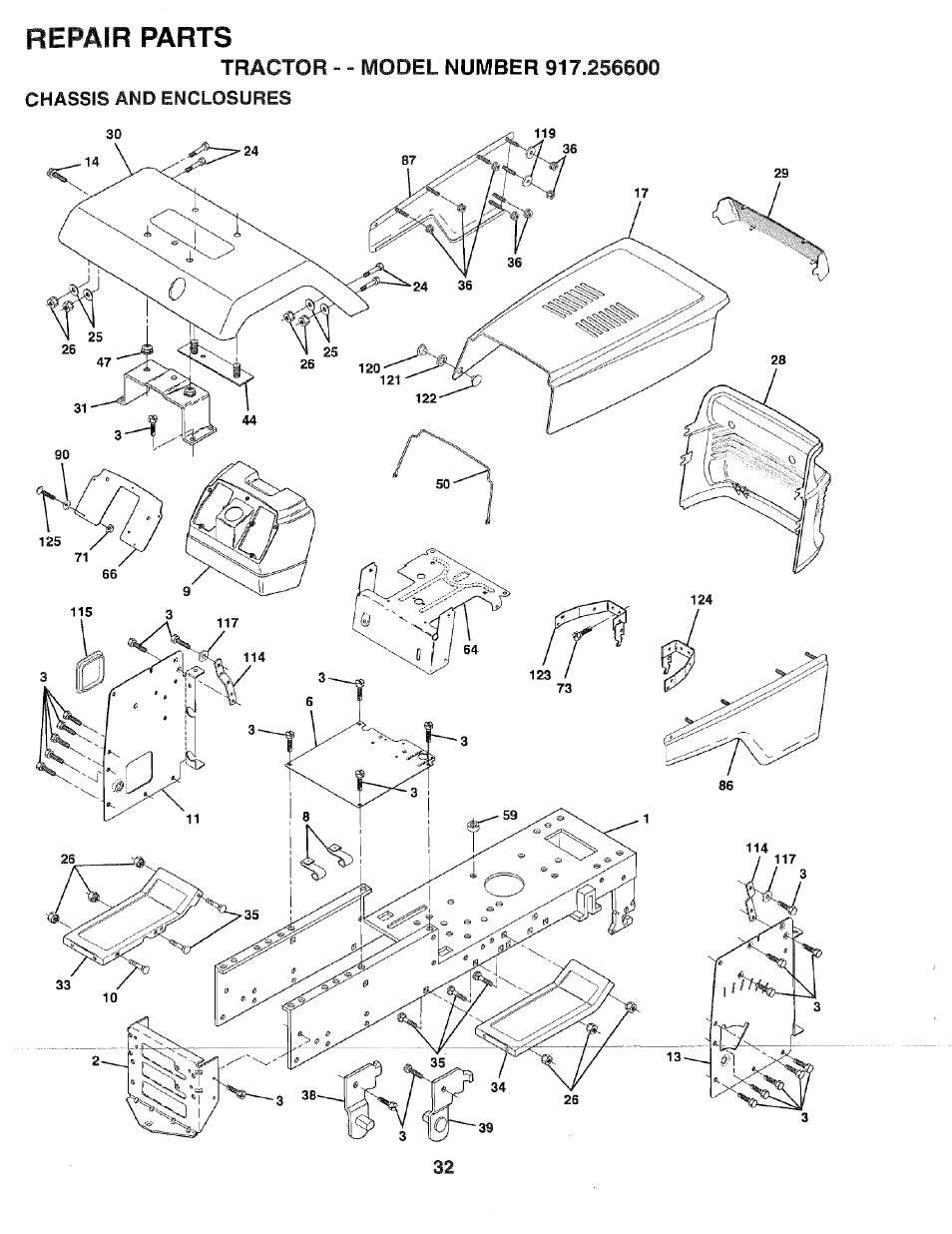Repair parts | Sears EZ3 917.2566 User Manual | Page 32 / 56