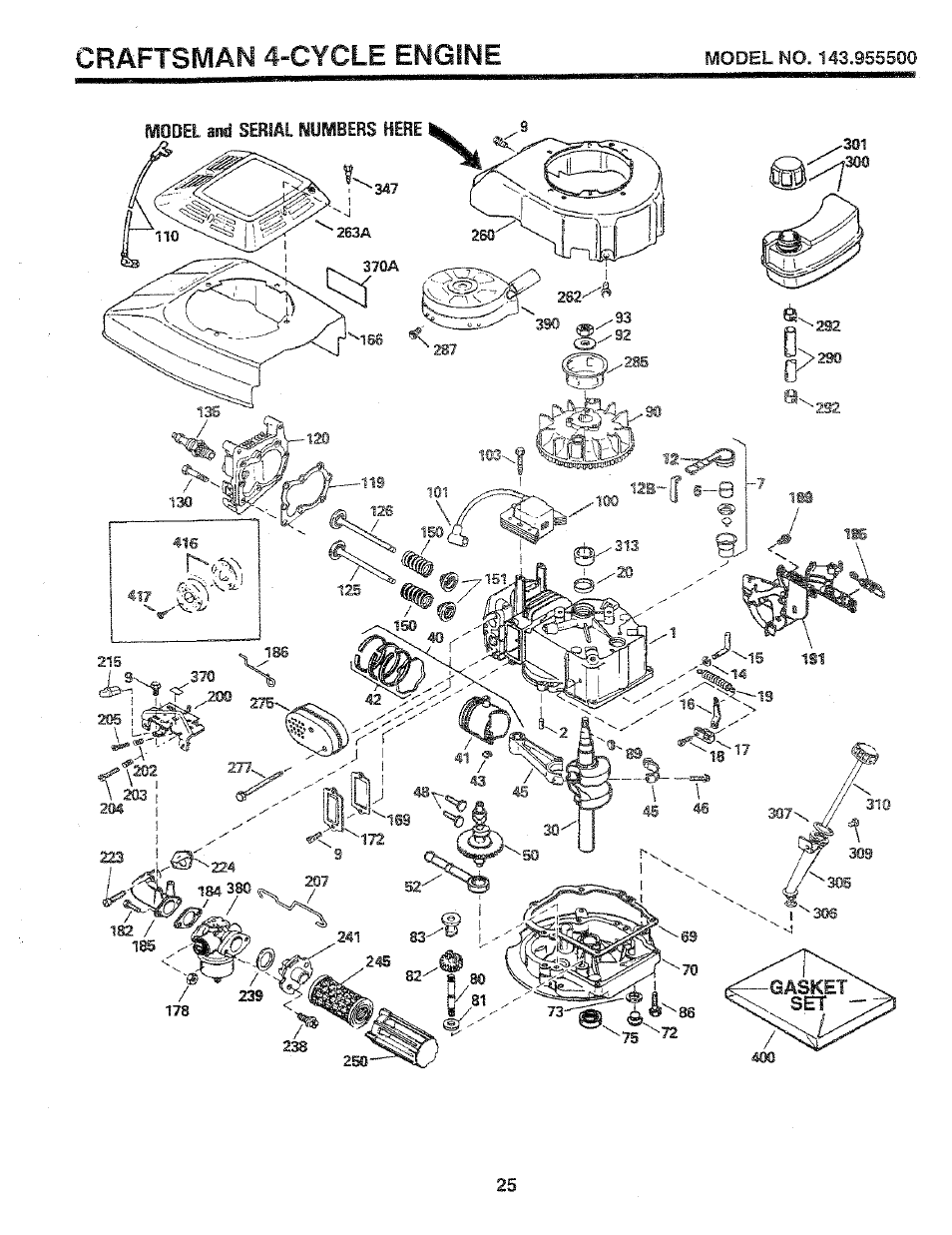 Craftsman 4-cycle engine | Sears 917.37283 User Manual | Page 25 / 28