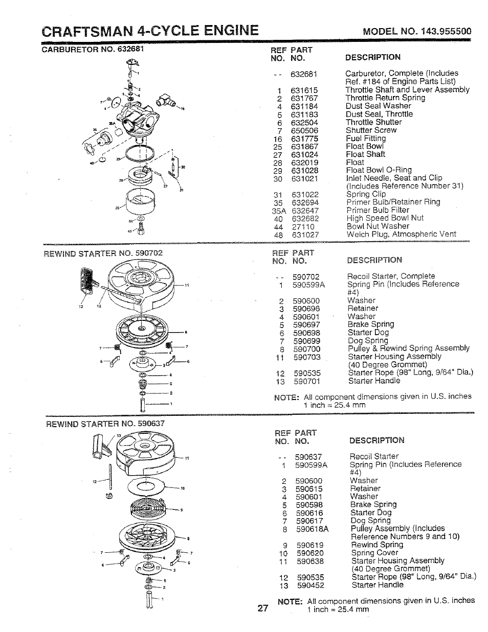 Craftsman 4-cycle engine | Sears 917.37283 User Manual | Page 27 / 28