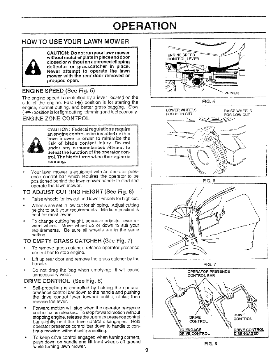 Operation, Howto use your lawn mower | Sears 917.37283 User Manual | Page 9 / 28