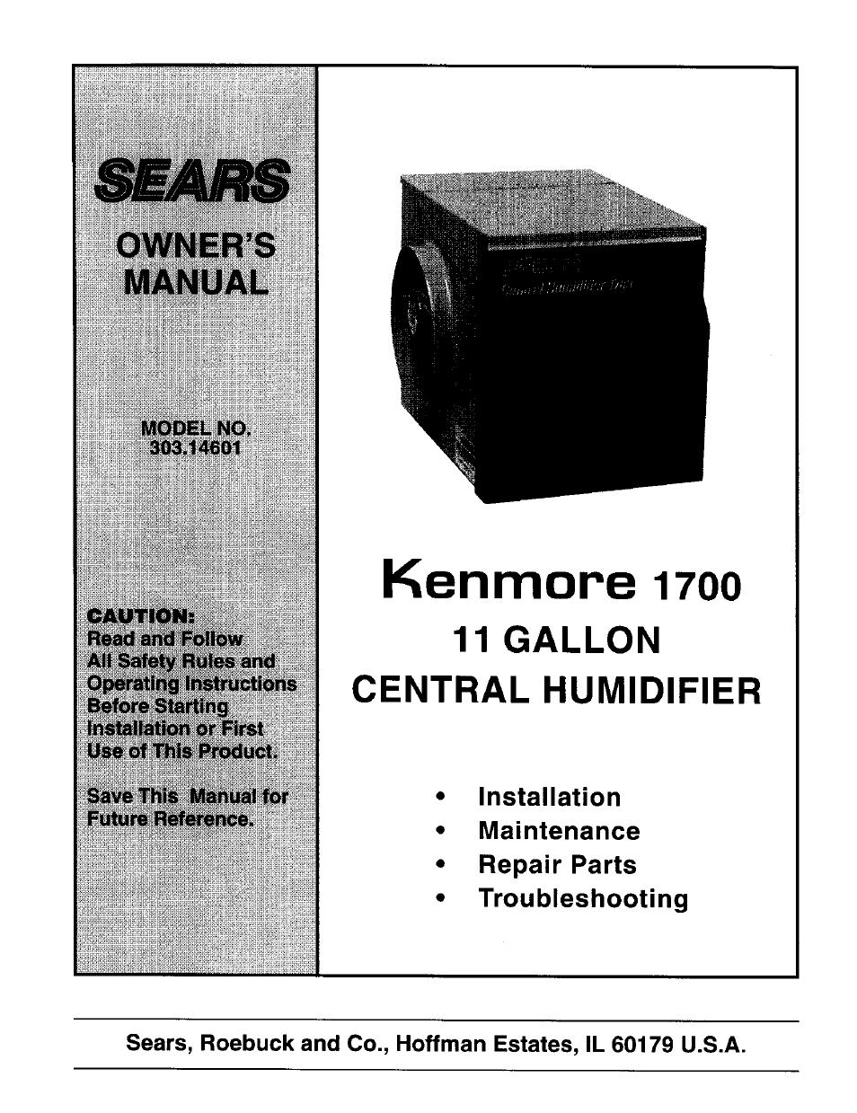 Sears KENMORE 1700 User Manual | 13 pages