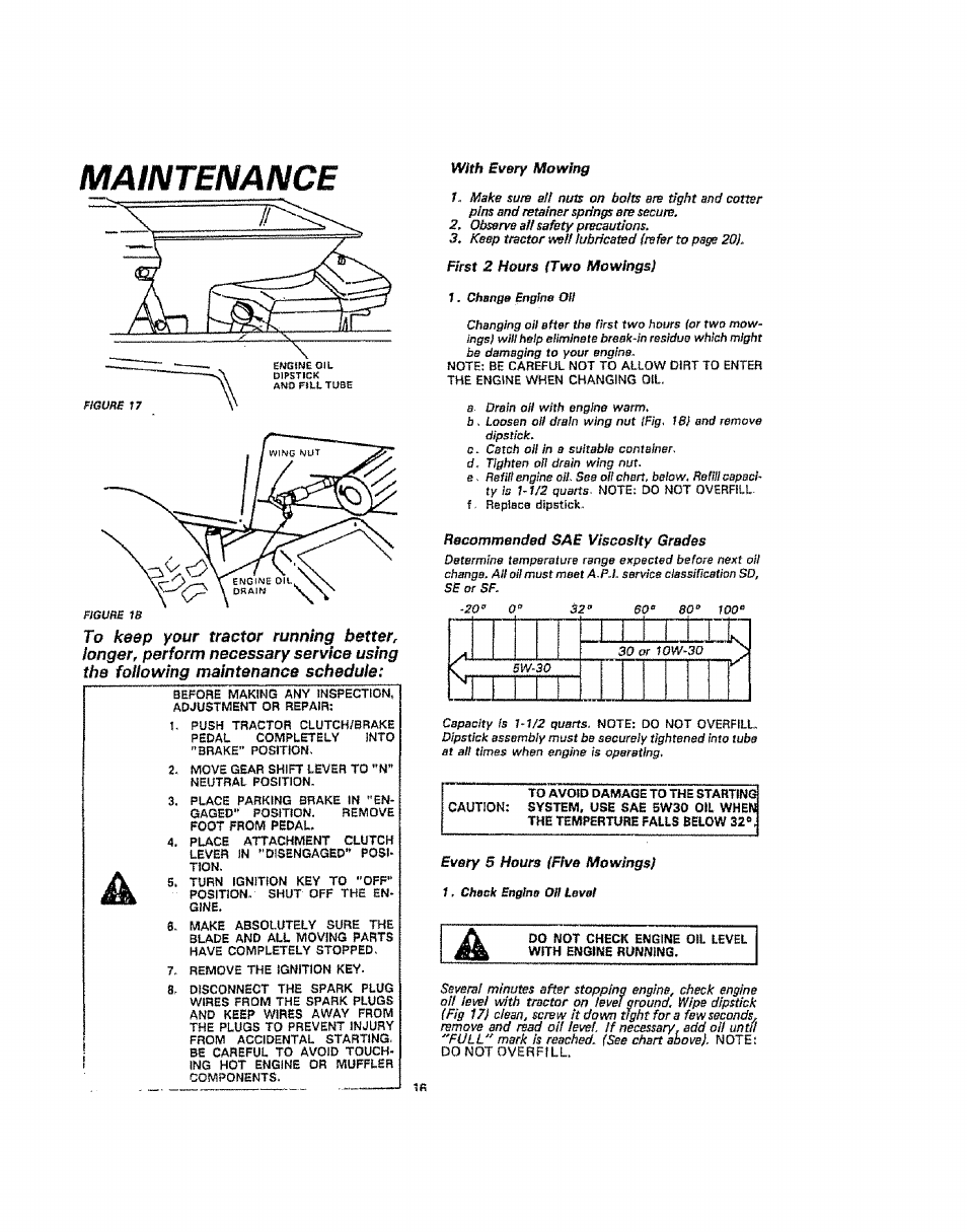Maintenance | Sears 917.254710 User Manual | Page 16 / 52