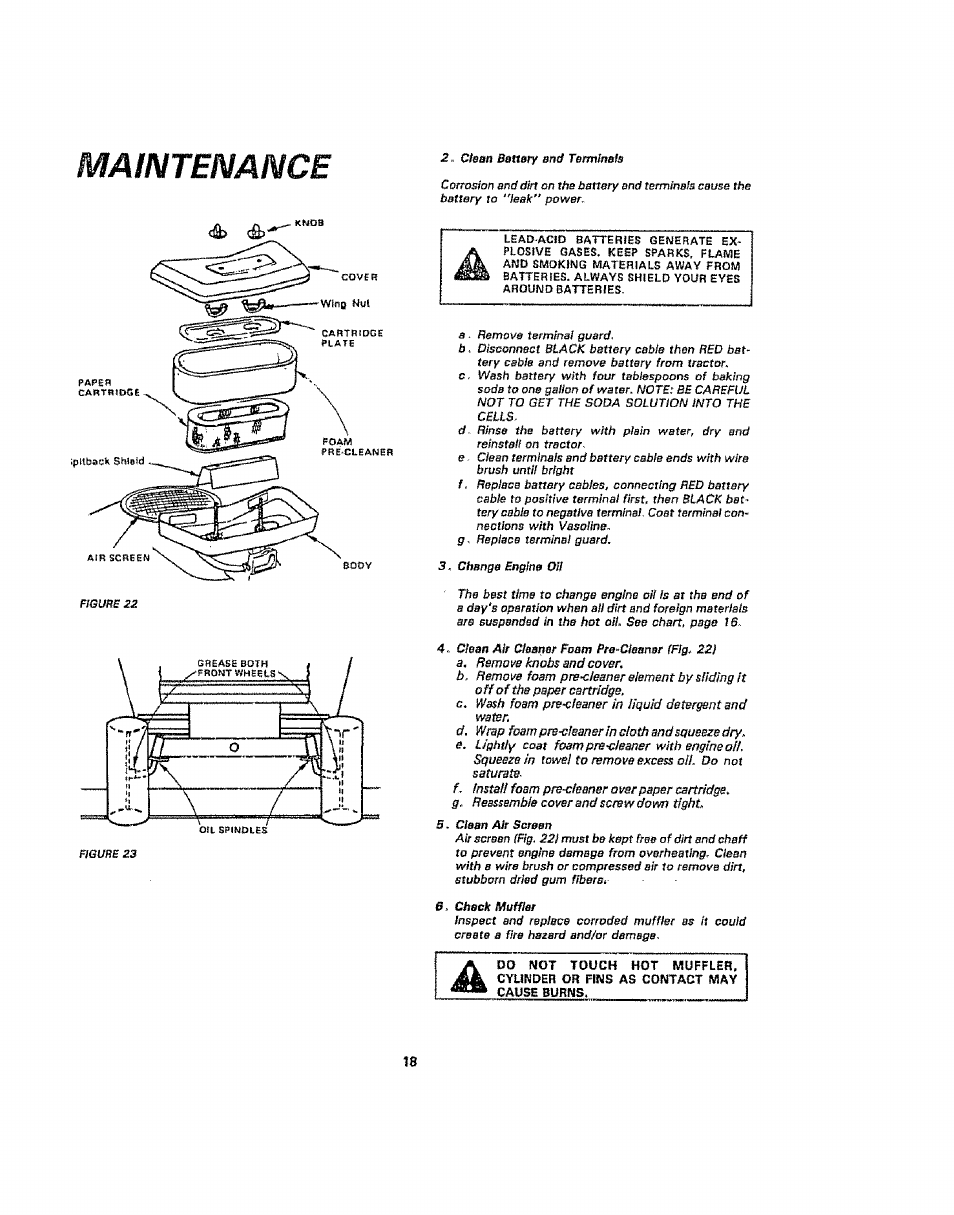 Maintenance | Sears 917.254710 User Manual | Page 18 / 52