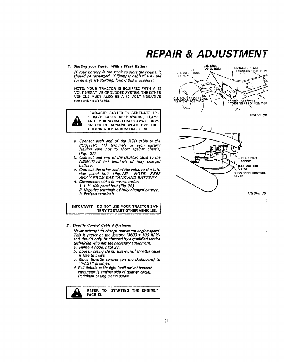 Repair & adjustment | Sears 917.254710 User Manual | Page 21 / 52