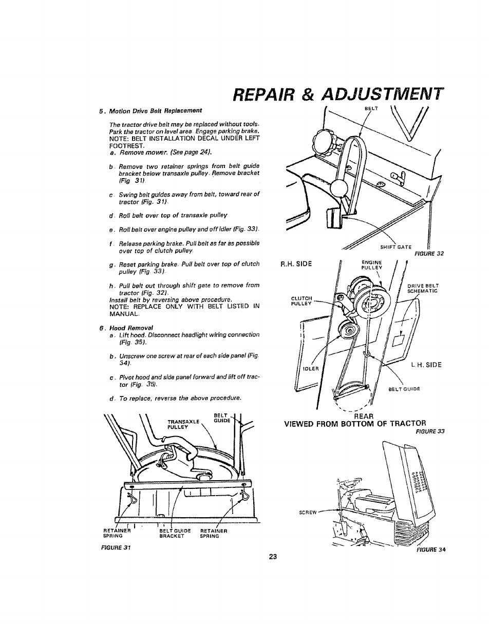 Repair & adjustment | Sears 917.254710 User Manual | Page 23 / 52