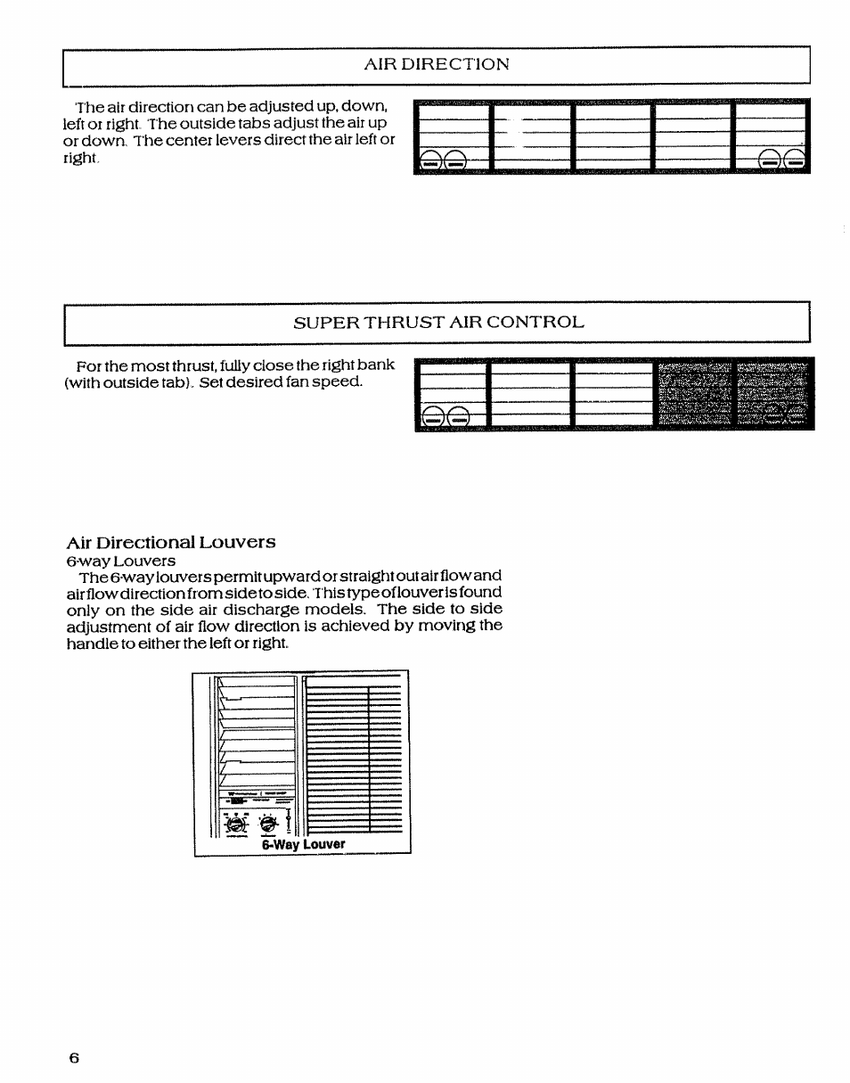 Air directional louvers | Sears P/N93SR-D02 User Manual | Page 6 / 16