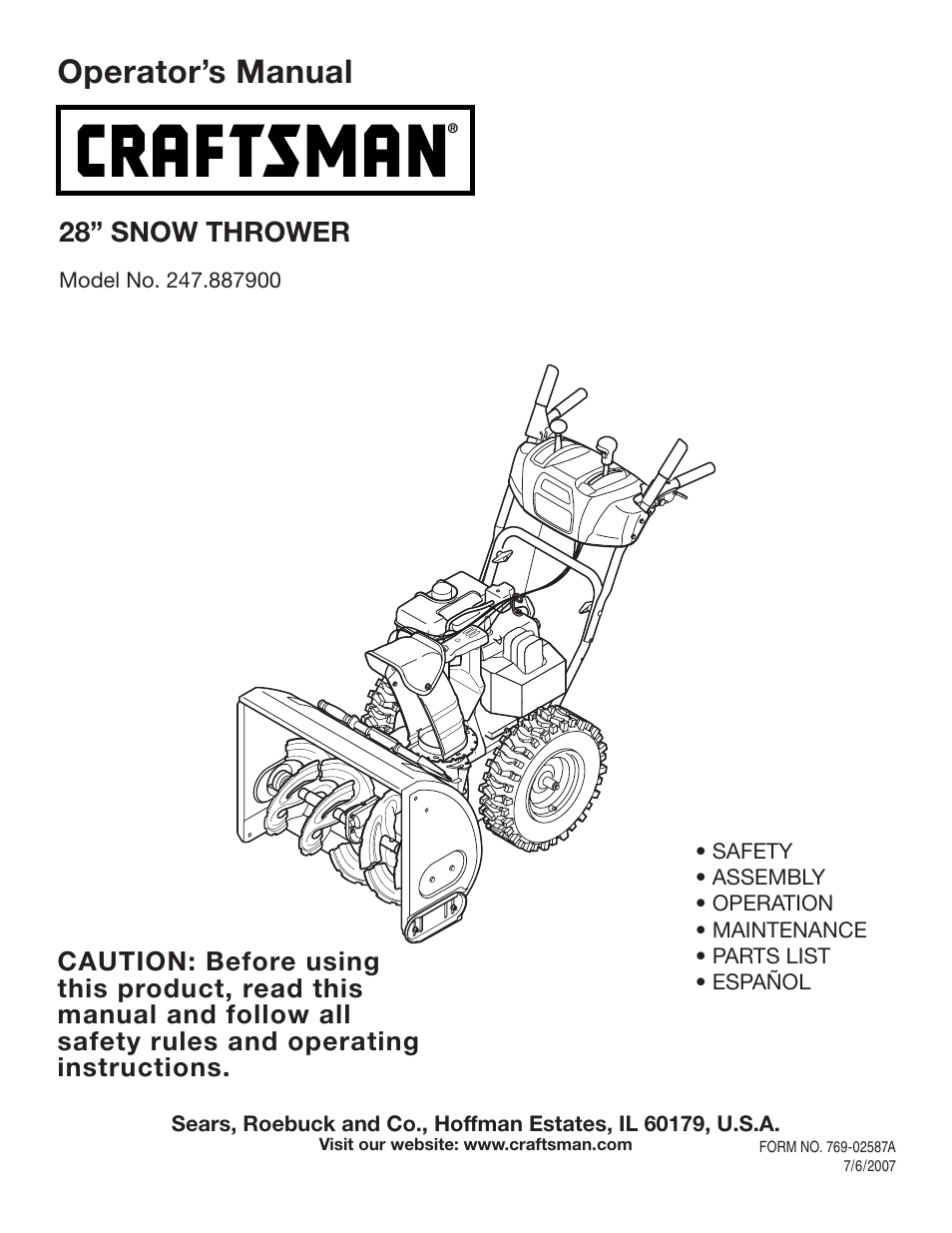 Sears 247.8879 User Manual | 64 pages