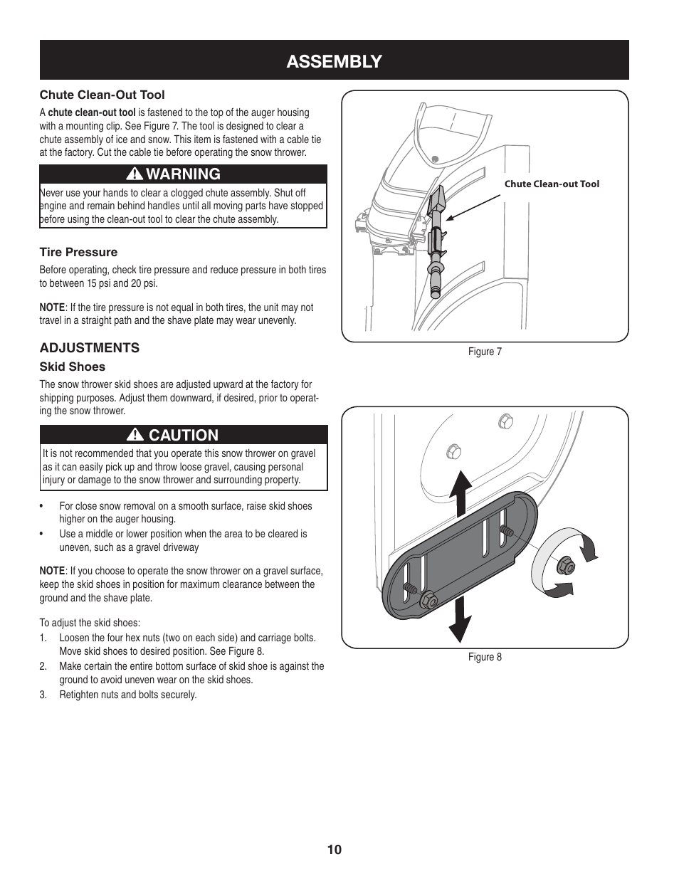 Assembly, Warning, Caution | Sears 247.8879 User Manual | Page 10 / 64