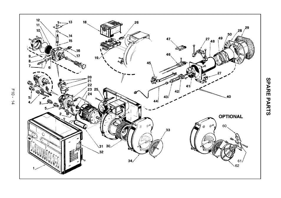 Spare parts | Sears Riello F10 User Manual | Page 16 / 20