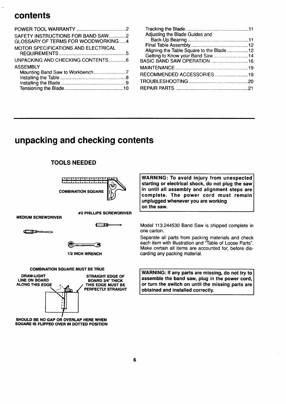 Sears 113.244530 User Manual | Page 6 / 24