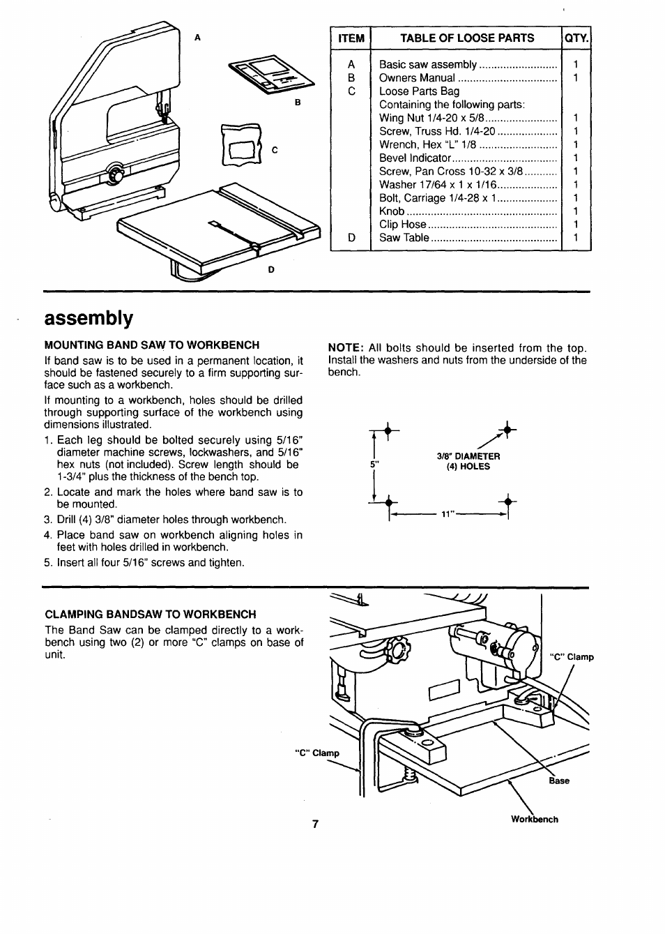 Assembly | Sears 113.244530 User Manual | Page 7 / 24