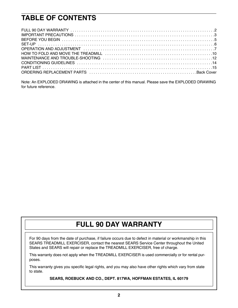 Sears 831.297940 User Manual | Page 2 / 18