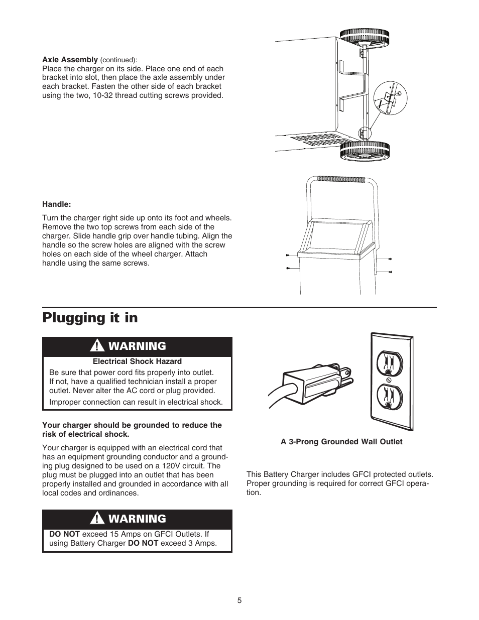 Plugging it in, Warning | Sears 200.71234 User Manual | Page 6 / 15