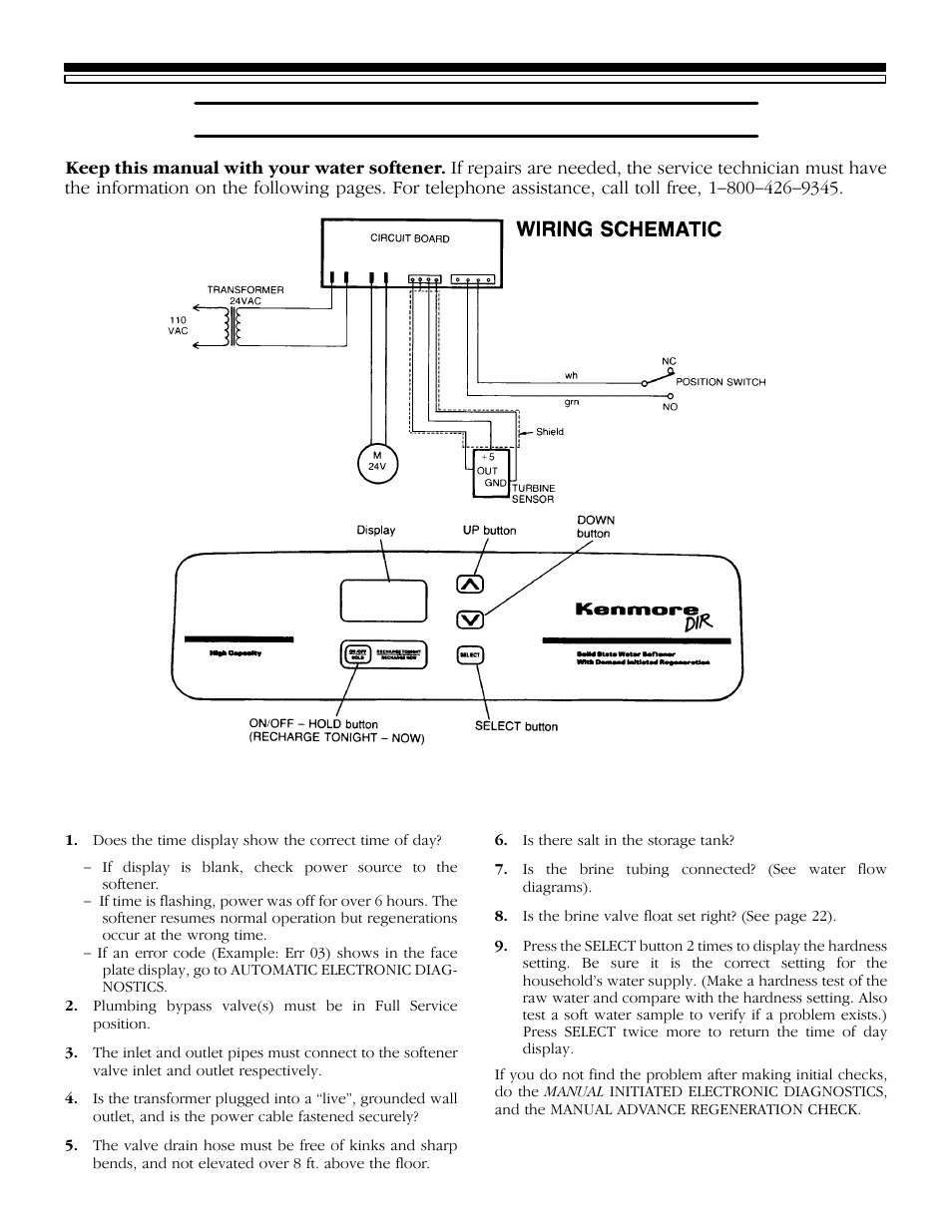 Service tech. information, 5a. troubleshooting | Sears KENMORE 625.34845 User Manual | Page 19 / 33