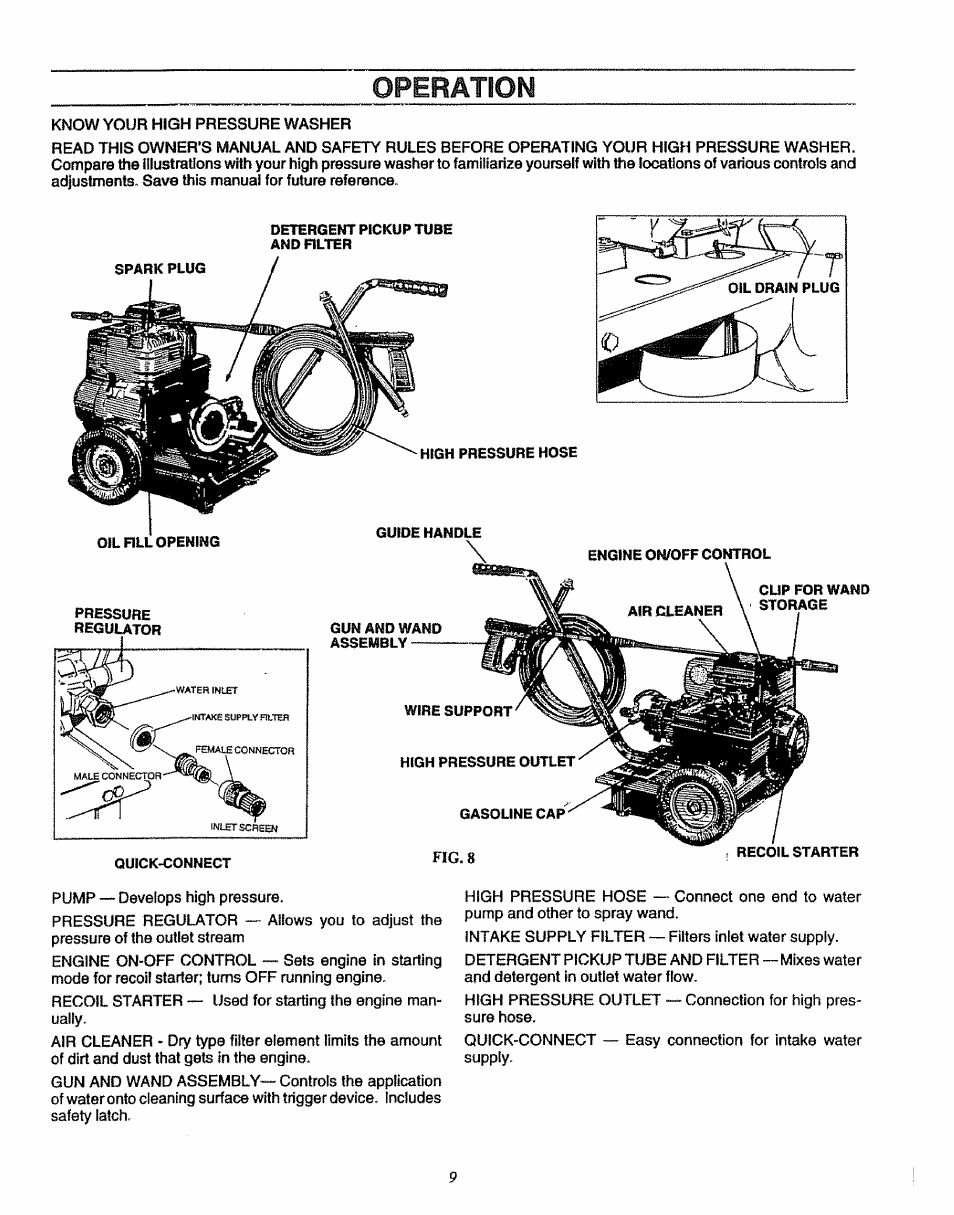 Operation | Sears 580.7515 User Manual | Page 9 / 60