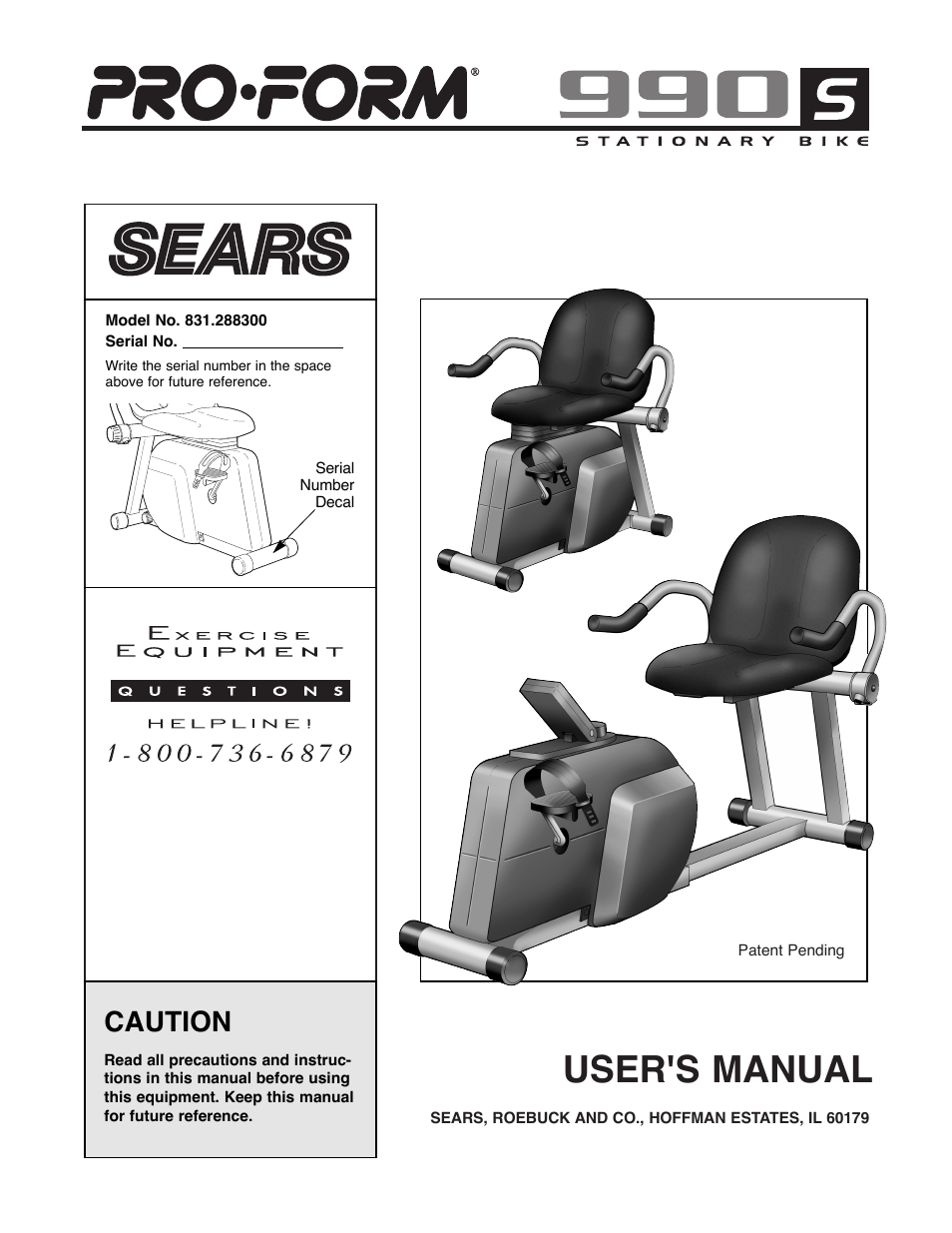 Sears 831.288300 User Manual | 16 pages