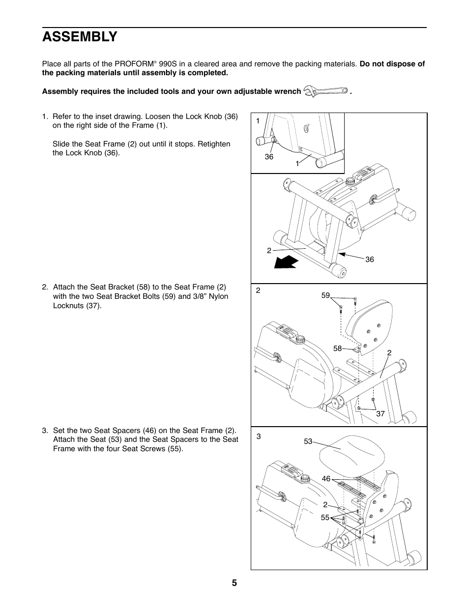 Assembly | Sears 831.288300 User Manual | Page 5 / 16