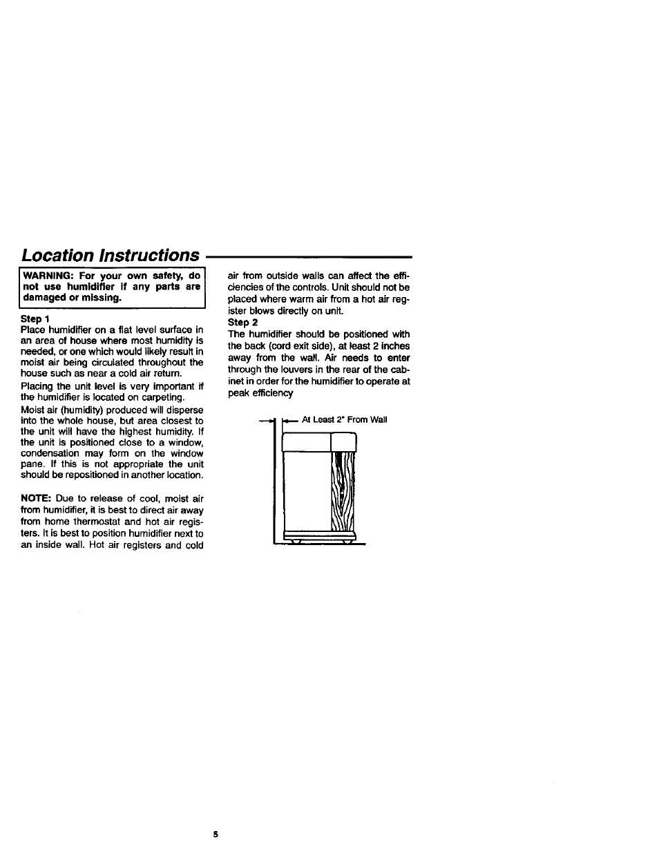 Location instructions | Sears 758.144131 User Manual | Page 5 / 16