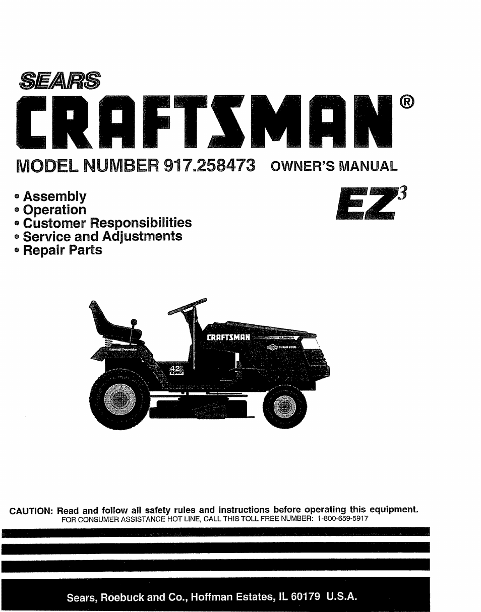 Sears EZ3 917.258473 User Manual | 60 pages