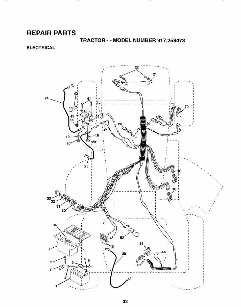 Repair parts | Sears EZ3 917.258473 User Manual | Page 32 / 60