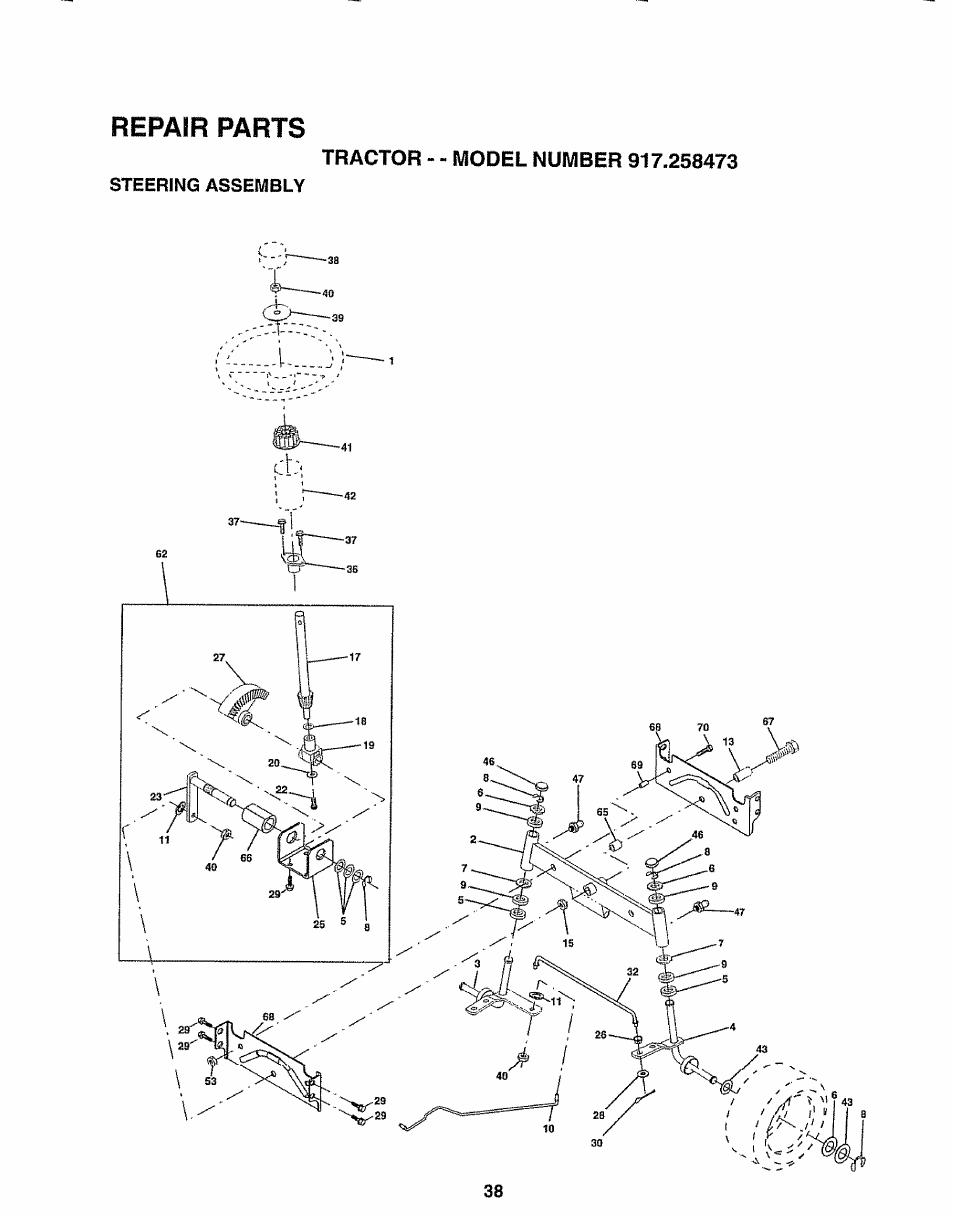 Repair parts | Sears EZ3 917.258473 User Manual | Page 38 / 60