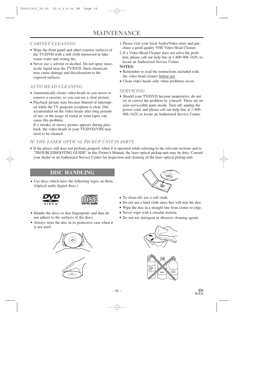 Maintenance | Sears SRCD227 User Manual | Page 55 / 64
