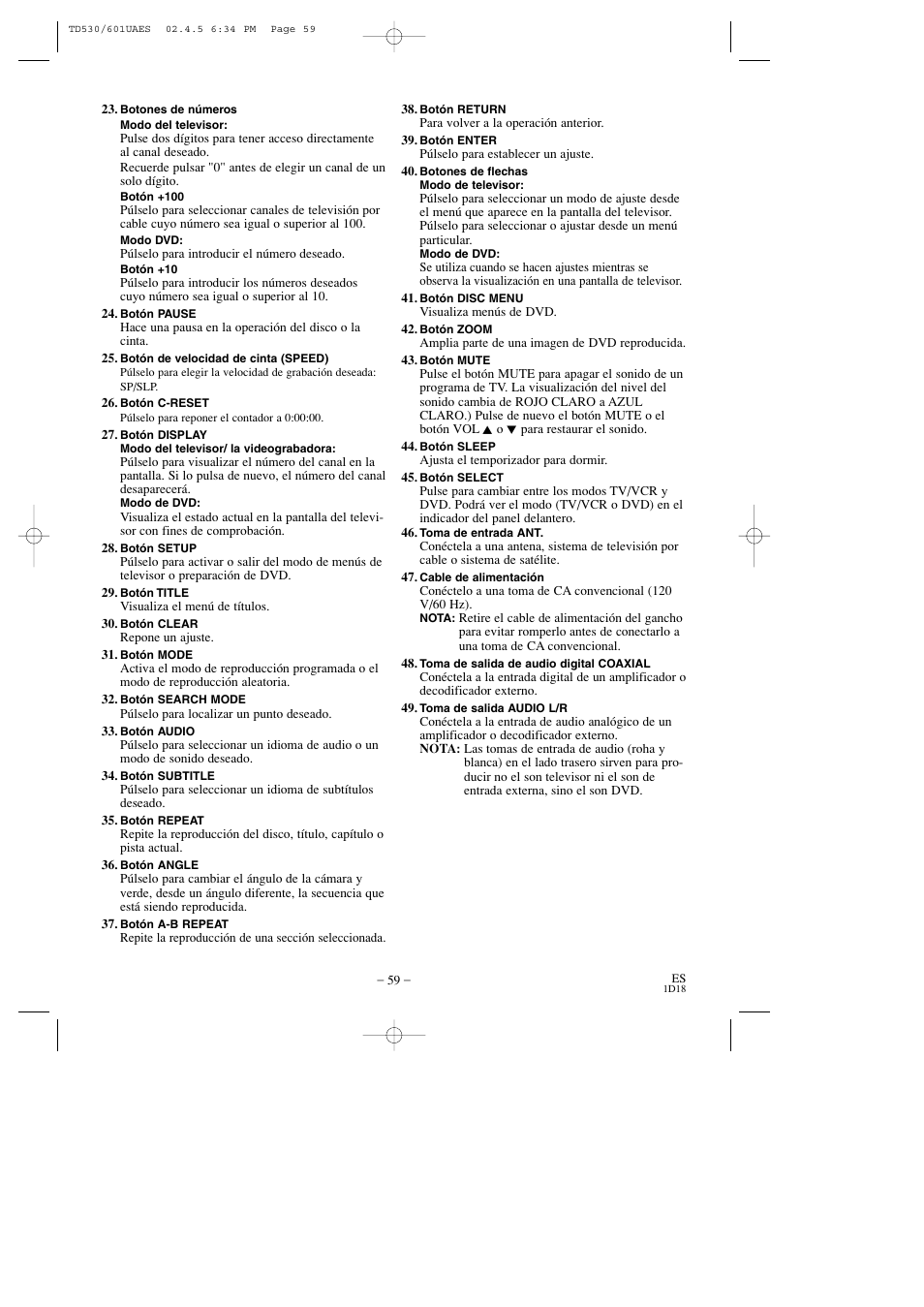 Sears SRCD227 User Manual | Page 59 / 64