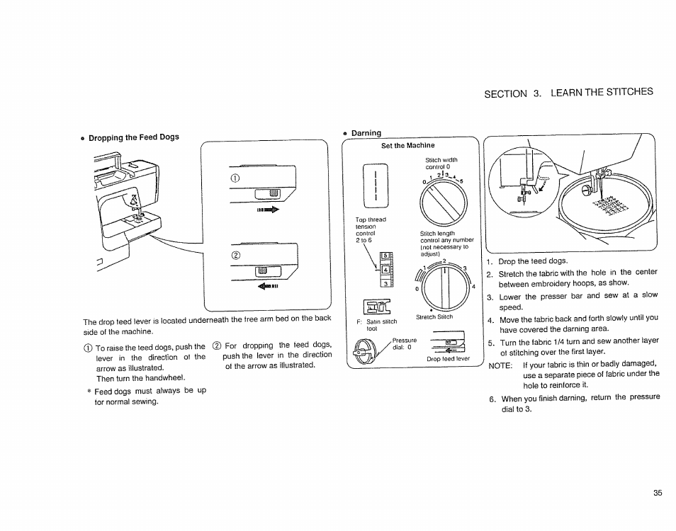 Darning, 8 darning | Sears 385. 17526 User Manual | Page 37 / 76