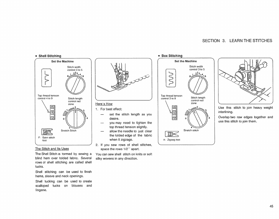 Shell stitching, 8 shell stitching | Sears 385. 17526 User Manual | Page 47 / 76