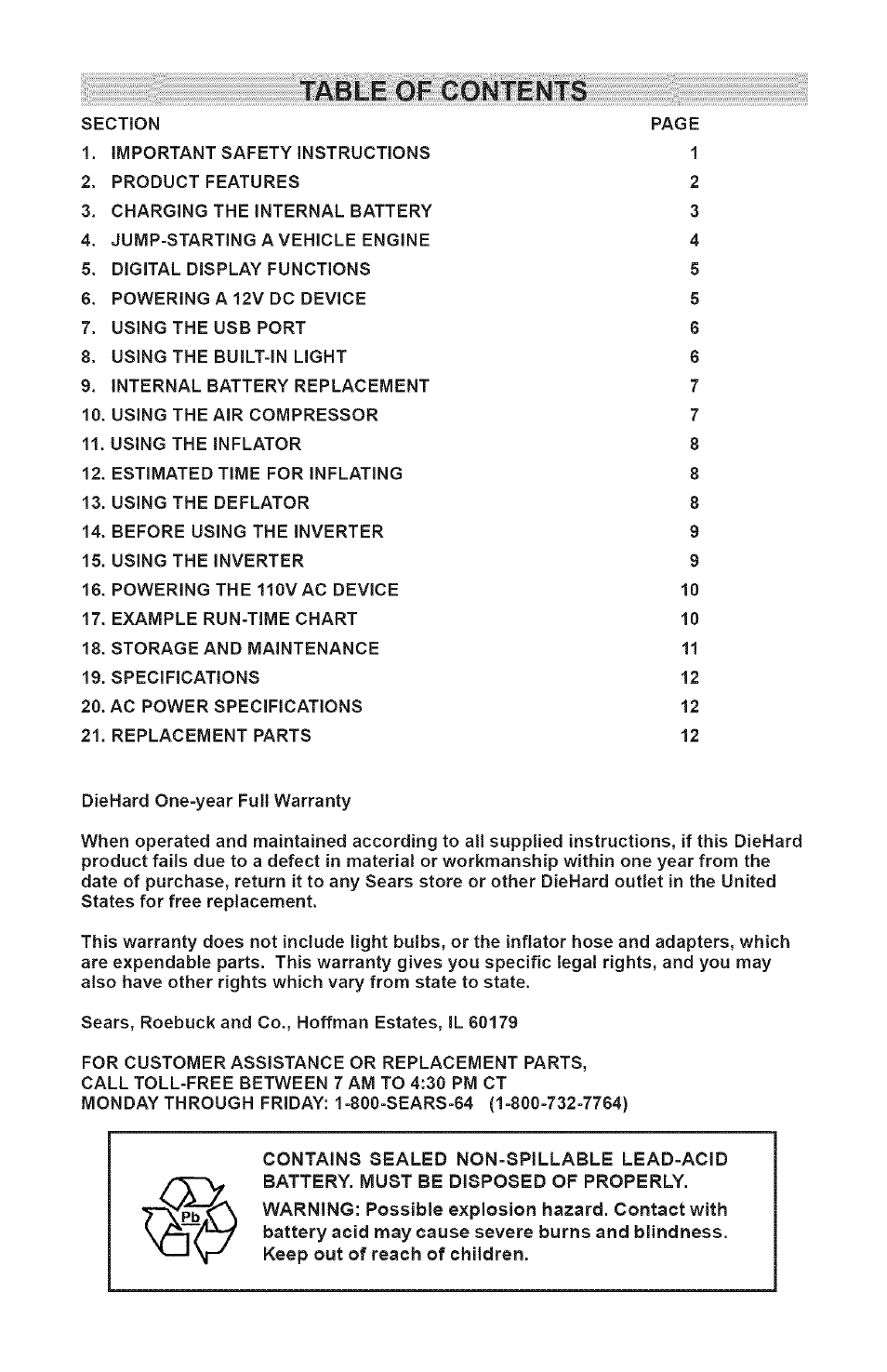 Sears 200.71988 User Manual | Page 2 / 15