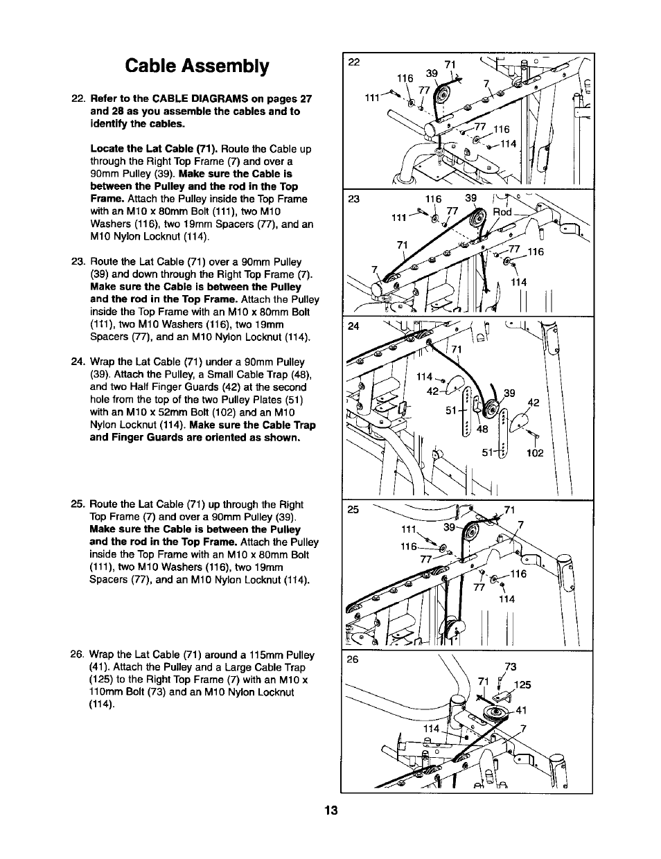 Cable assembly | Sears 831.15403 User Manual | Page 13 / 40