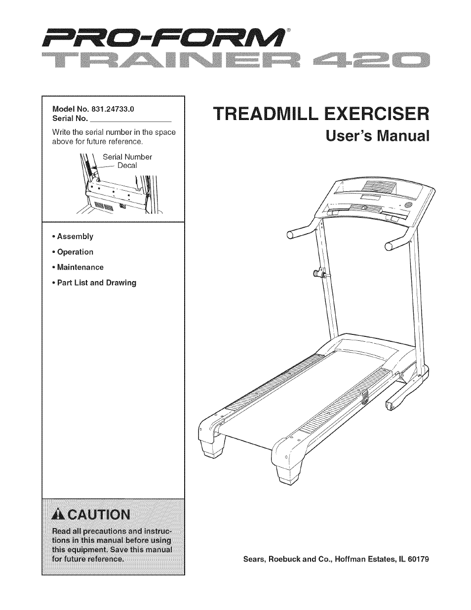 Sears PRO-FORM 831.24733.0 User Manual | 28 pages